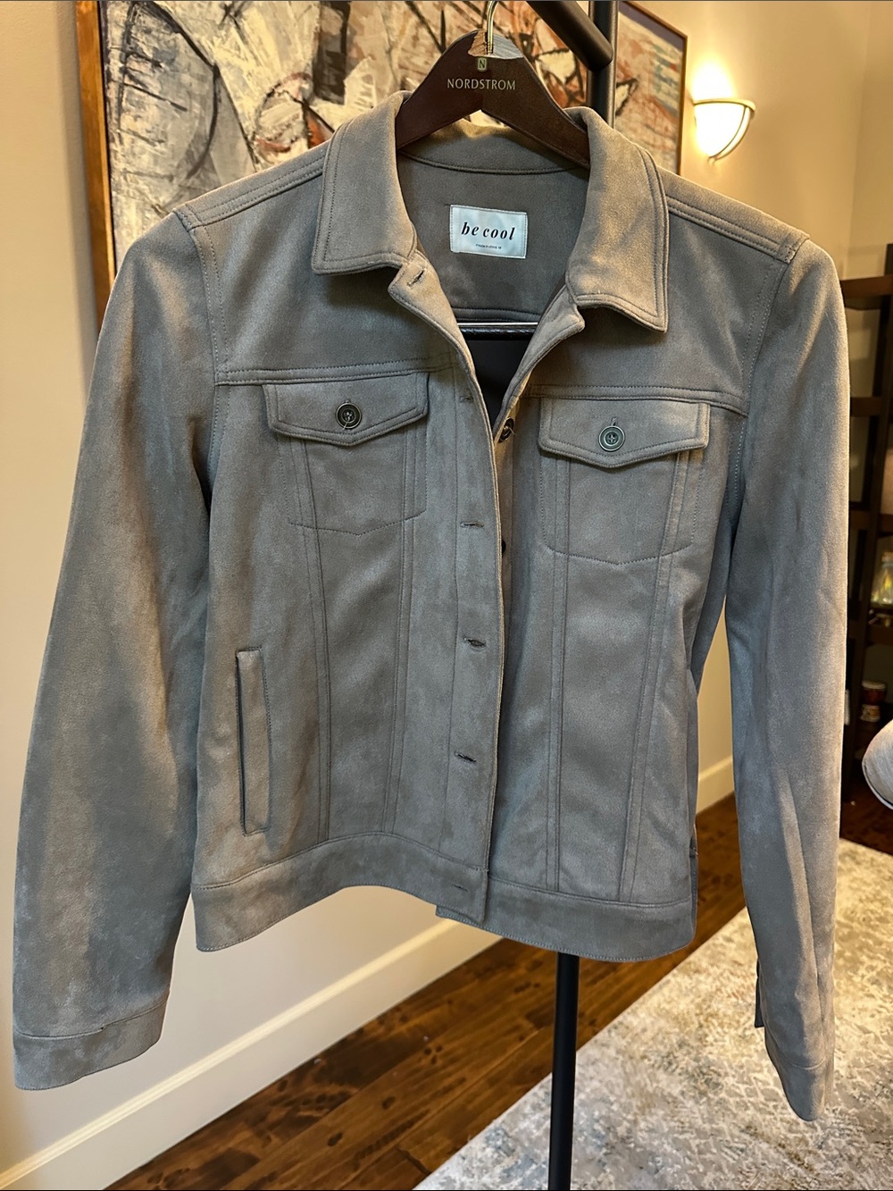 BE COOL Beige Suede Jean Jacket